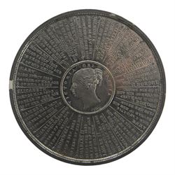 'Chronology of the Reigns of England' medal, by Thomas Ottley, cased