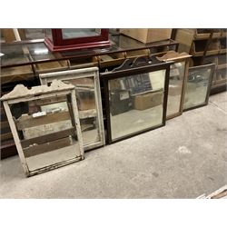 Collection of five 19th century and later wall mirrors max 75cm x 71cm - THIS LOT IS TO BE COLLECTED BY APPOINTMENT FROM THE OLD BUFFER DEPOT, MELBOURNE PLACE, SOWERBY, THIRSK, YO7 1QY