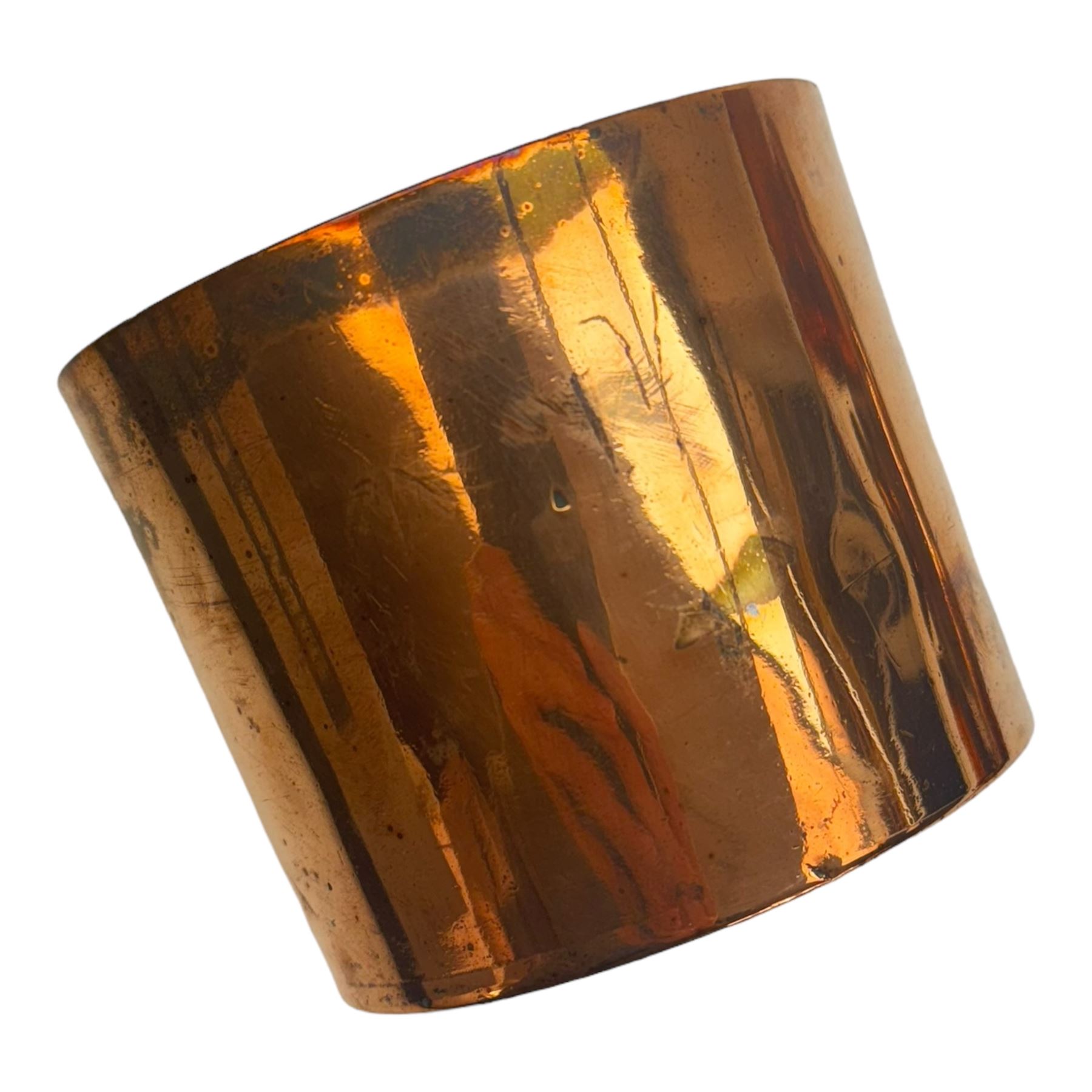 Copper tankards, including one example with plated handle and base stamped 'Barley Corn', brass box with secret compartment, and other brass and copper collectables