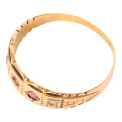 15ct gold stone set ring, hallmarked