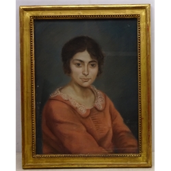  Portrait of a Lady, 20th century pastel indistinctly signed and dated 1927, 57cm x 43.5cm   