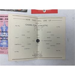 1943 Football League South War Cup Final, Charlton Athletic v Arsenal, a folded single sheet pirate programme from the game played at Wembley on May 1st 1943, published by Blooms Printing Works, London, E1; and five post-war F.A. Cup round matches played at neutral grounds comprising Chelsea v Arsenal at Tottenham March 22nd 1950; Luton Town v Brentford at Arsenal February 18th 1952; semi-final replay Manchester United v Fulham at Arsenal March 26th 1958; Manchester United v West Ham United at Hillsborough March 14th 1964; and Chelsea v Sheffield Wednesday at Villa Park April 23rd 1966 (6)