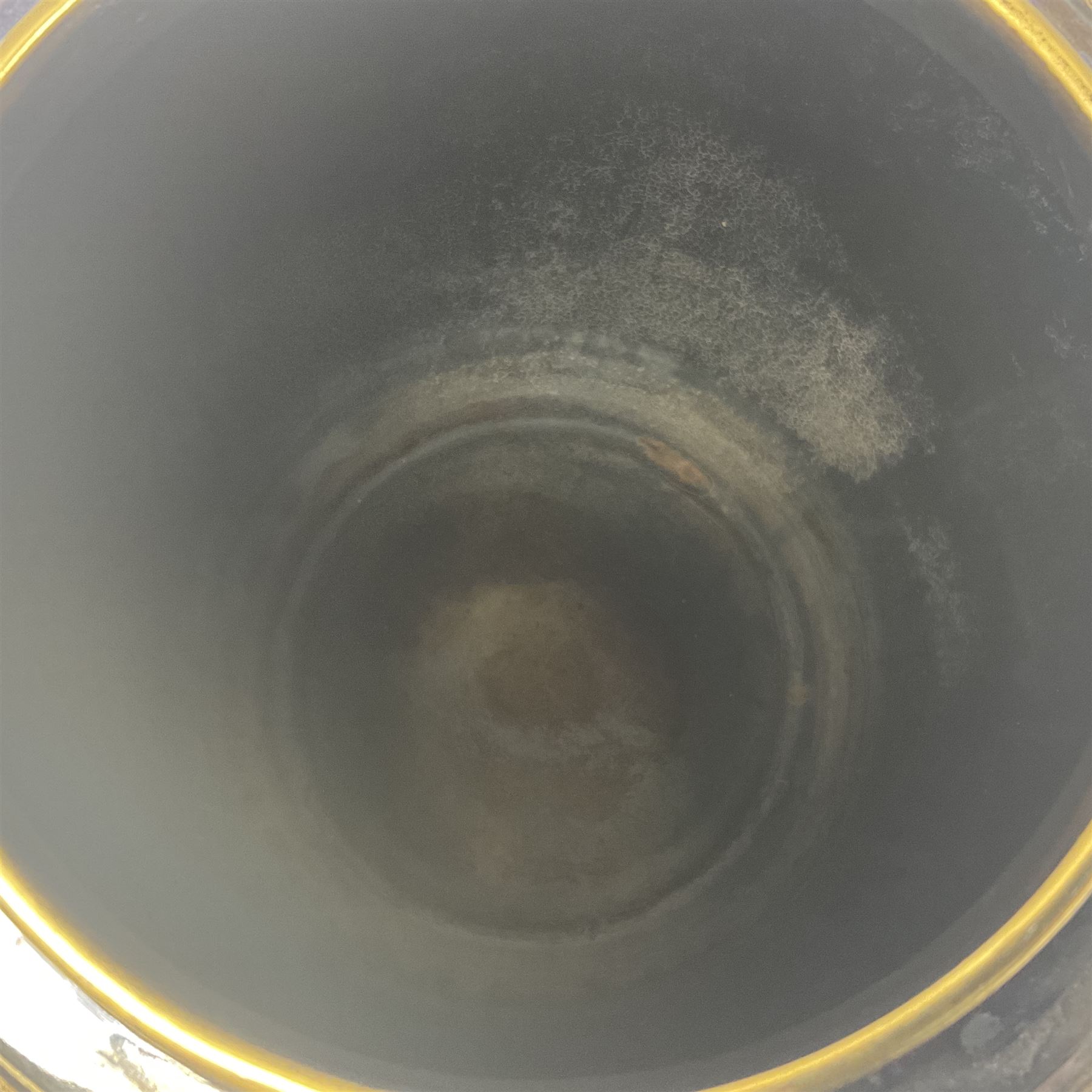 Carlton Ware lustre ginger jar and cover decorated with birds in flight on a blue ground, H32cm