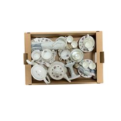 Wedgwood Houses of Parliament coffee set and Royal Albert Sweet Violets tea set and Lladro and similar figures