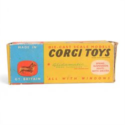 Corgi Toys Ford Thunderbird Bermuda Taxi no. 430, white body with yellow lettering with red and green plastic canopy, boxed