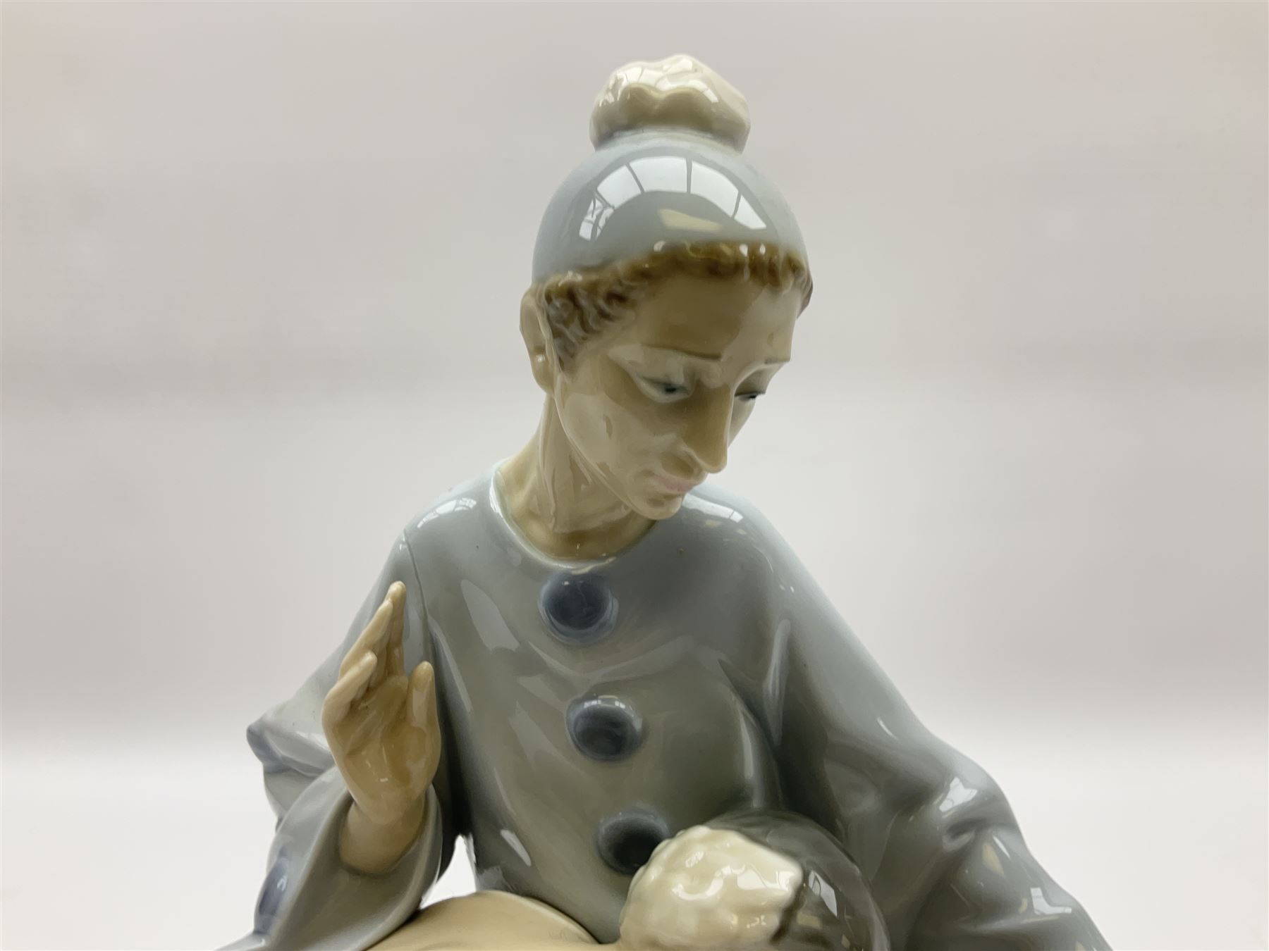 Lladro figure, Closing Scene, modelled as a clown and ballerina, year issued 1974, year retired 1996, no 4935, H24cm 