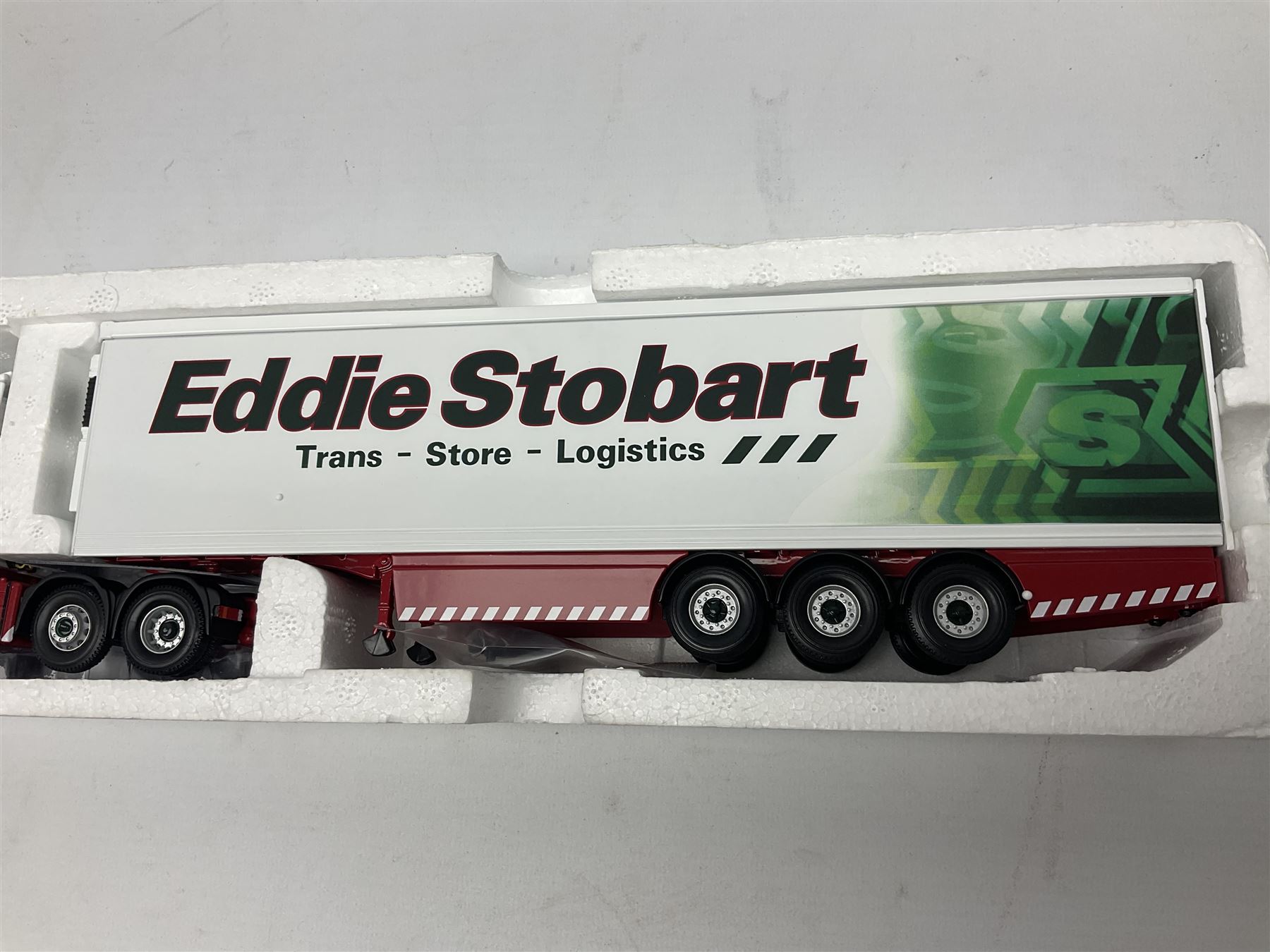 Corgi Eddie Stobart - two Special Edition Hauliers of Renown lorries; CC13749 Scania R Curtainside Trailer and CC15508 Volvo F10 Curtainside; and limited edition Hauliers of Renown CC13801 Mercedes-Benz Actros Fridge Trailer; all boxed (3)