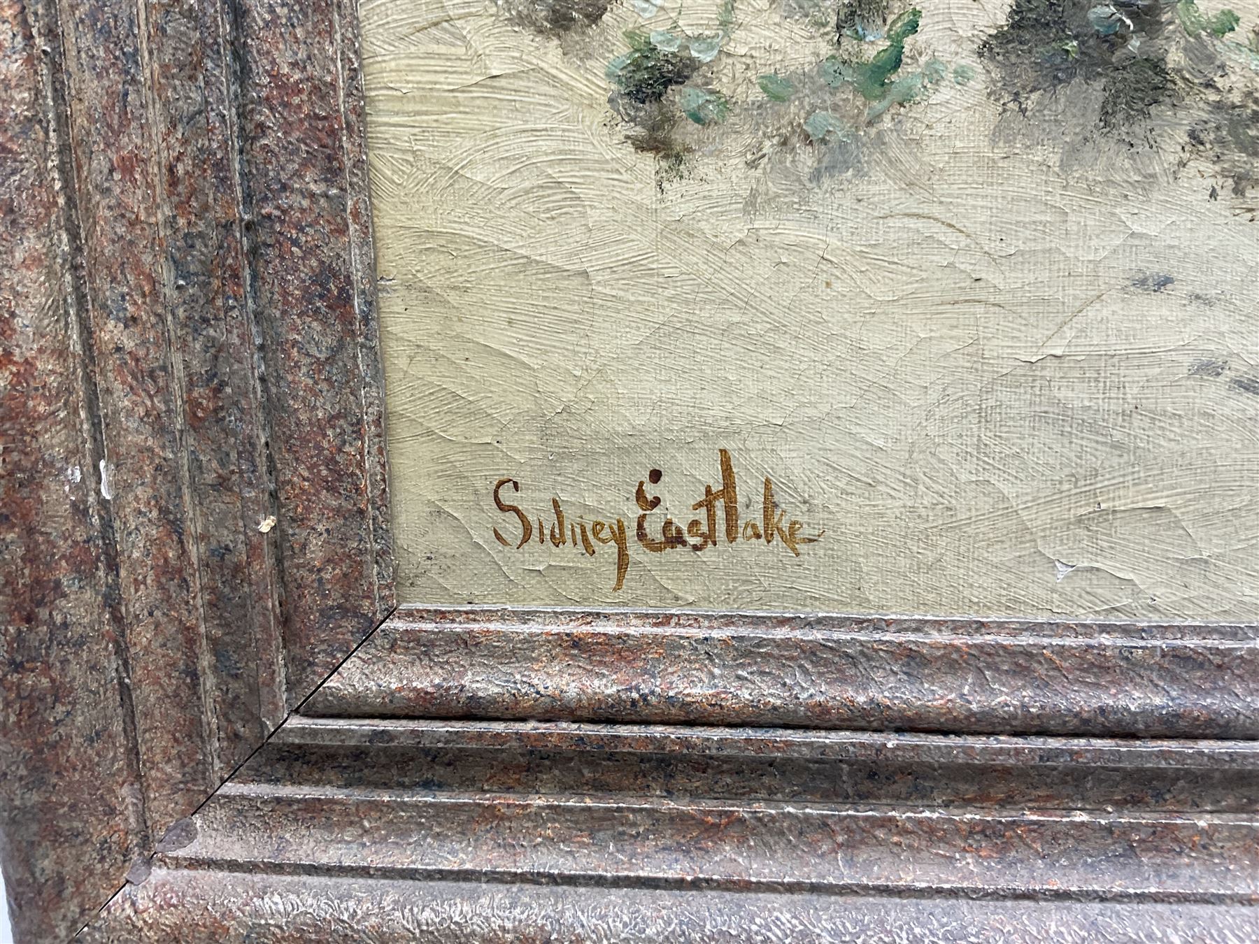 Sidney Eastlake (British 19th/20th century): 'Sand Dunes and Breakers', oil on canvas signed, titled on label verso 60cm x 90cm 
Provenance: with Stacy-Marks Ltd, label verso