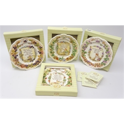  Four Royal Doulton  Brambly Hedge plates from the The Recipe Plate Collection: Strawberry Shortcake, Blackberry Sorbet, Crystallized Violets & Nettle Soup, all boxed (4)  