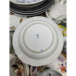 Collection of ceramics in four boxes to include two Meissen onion pattern blue and white plates, each with blue painted crossed swords mark to base,  Hornsea Fauna, West German plate etc