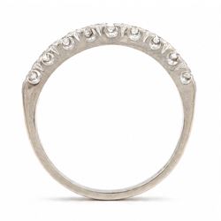 18ct white gold diamond half eternity ring, set with nine round cut diamonds, Birmingham 1965, total diamond weight approx 0.35 carat