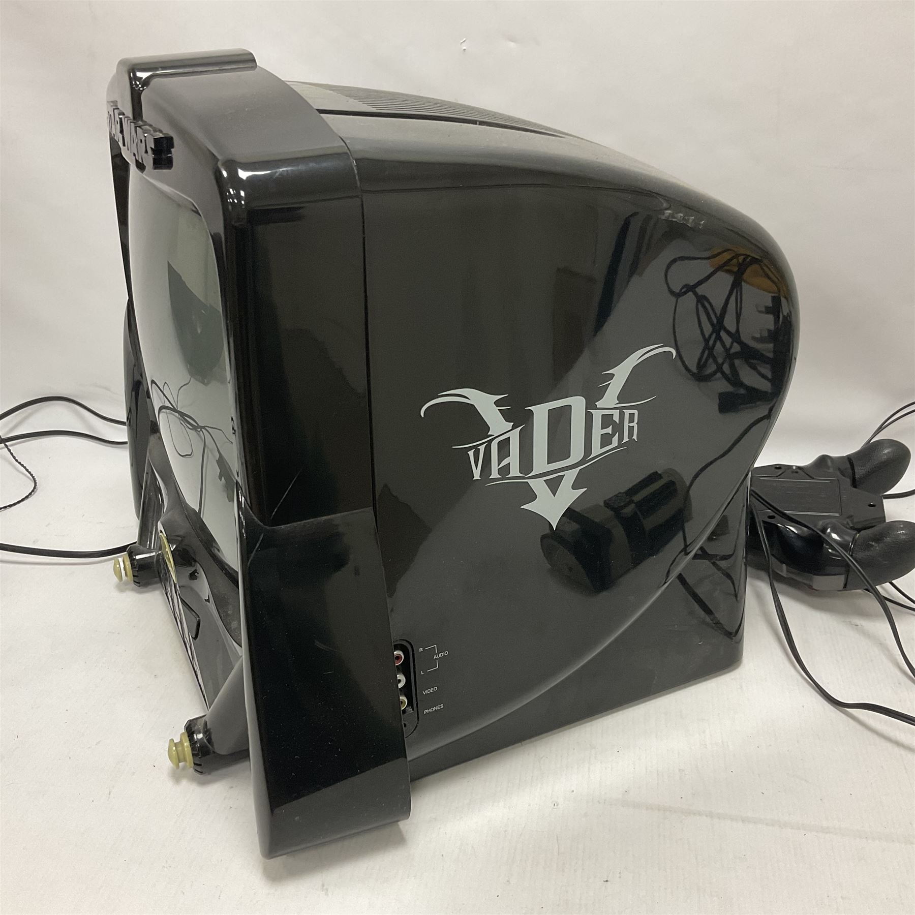 Star Wars - Darth Vader Dolby TV/DVD player with Lightsaber TV remote, JakksTVGames 2005 games controller and replacement AC adapter 