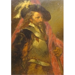  Portrait of a Gentleman in Armour, 19th century oil on board unsigned 35cm x 35cm in gilt frame  