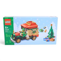 Five Lego sets, comprising Duplo Santa's Winter Holiday no. 10837, Christmas Decor Set no. 40604, Wintertime Carriage Ride no. 40603, Santa's Delivery Truck no. 40746 and Ice Skating Rink no. 40416, all boxed