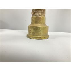 Brass fire hose coupling/nozzle, stamped 'K. Kutter, Fluntern, Zurich', l45.5cm