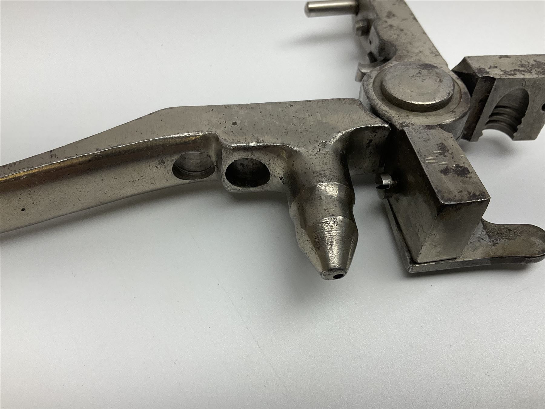 Smith & Wesson Russian .44 calibre Ideal nickel plated iron loading tool incorporating bullet mould L23cm