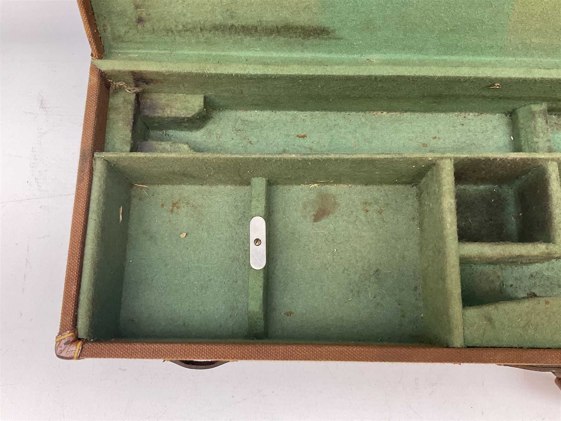 Canvas and leather bound shotgun case, up to 30.5” barrels