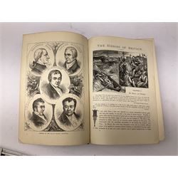 Payne (Harry) Artist: Victoria Cross Gallery; Complete set of twelve chromolithographic relief printed cards published by Birn Bros. (BB). Each: 120 x 155 mm; displayed together in an ebonised frame 54 x 82.5cm; together with the half leather bound reference book by Edwin Hodder entitled Heroes of Britain in Peace and War (2)