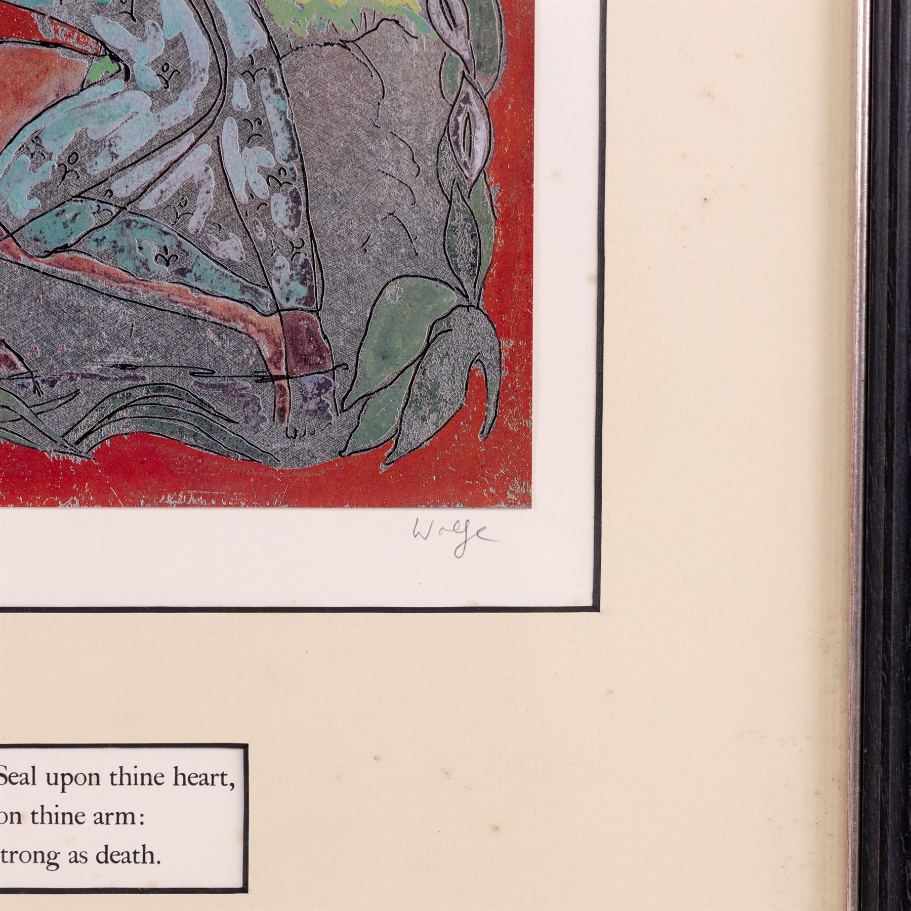 Edward Harris Wolfe (South African 1897-1982): 'Song of Songs', set of twelve limited edition lithographs on silvered paper each signed and numbered 228/250 in pencil, 36cm x 26cm, in matching frames (12)