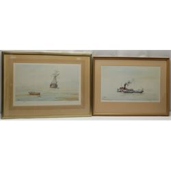 David C Bell (British 1950-): 'Awaiting the Tide' and 'Lincoln Castle', two colour prints signed and titled in pencil, max 32cm x 50cm (2)