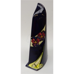  Moorcroft 'Dames Pansy' pattern mantle clock, trial piece (a/f)  