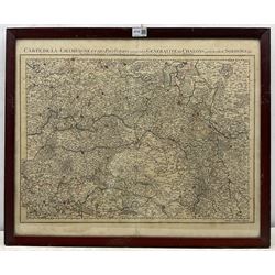 Guillaume Delisle (French 1675-1726): 'Carte de la Champagne et des Pays Voisins', 18th century engraved map, hand coloured, from an atlas pub. Covens and Mortier of Amsterdam c.1750, 52cm x 65cm
Provenance: with The Parker Gallery. Albermarle Street, London, label verso