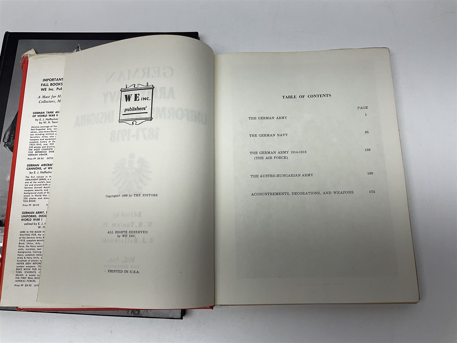 Four reference books of US Military interest comprising Basic Training US Army Training Center Infantry Fort Jackson, South Carolina; two books on the 43rd Infantry Division; and WW2 Combat Squadrons of the USAF; and three other books including German Army & Navy Uniforms and Insignia 1871-1918 (7)