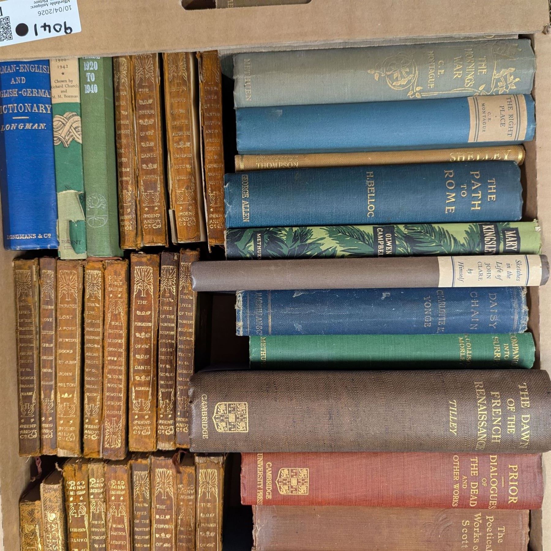 Collection of poetical works and other books in three boxes