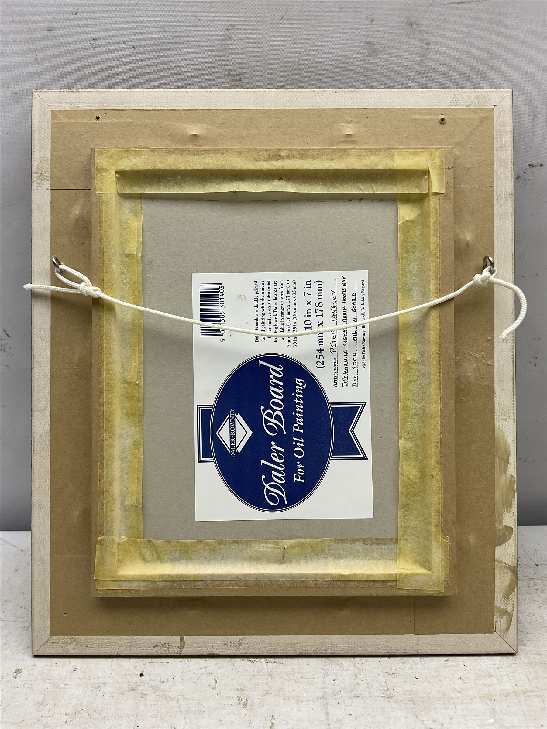 Peter Langley (British Contemporary): 'Morning Light - Robin Hood's Bay', oil on board signed with initials, titled and dated 2004 verso 21cm x 17cm