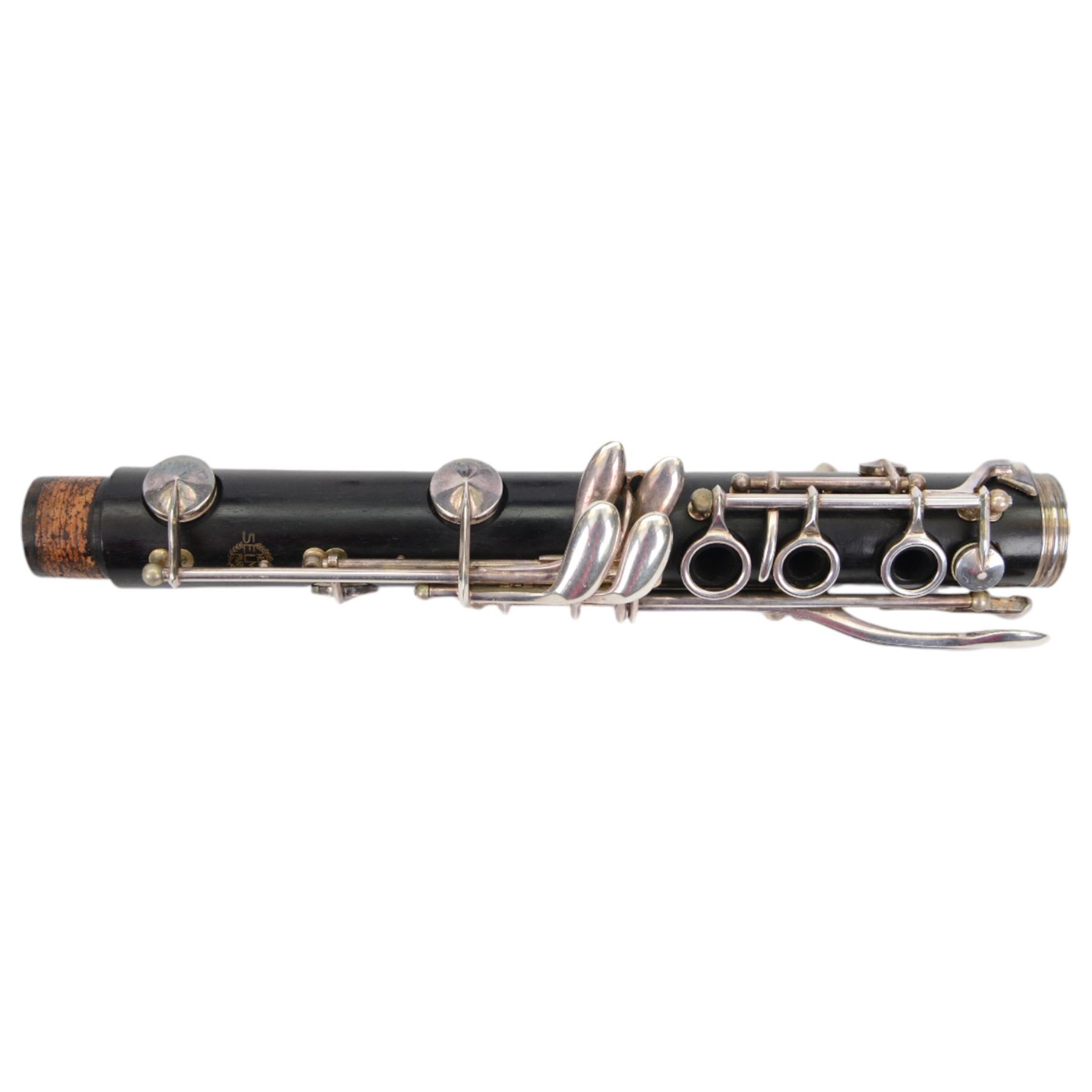 Henry Selmer Series 10G clarinet, wooden body with silver plated keys, in fitted hard case with velvet interior and soft carry case

