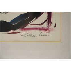 Gillian Ross Kelsey (British 1935-2025): 'Celtic Image No 1' and 'Celtic Image No 2', two acrylic monotypes signed and titled in pencil max 70cm x 110cm (2)