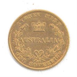 Queen Victoria Australia 1870 gold full sovereign coin, Sydney mint