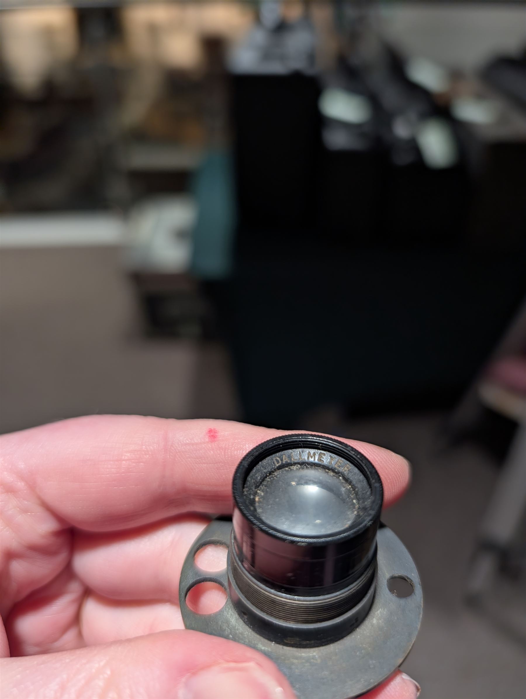 Seven 19th century and later brass camera lenses, including J. Lancaster & Son Rectigraph lens, Watson & Sons 8 1/2 x 6 1/2 lens, Dallmeyer lens and Wray London 5 x 4 lens