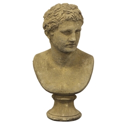  Stone effect classic style bust of Hermes, H65cm  