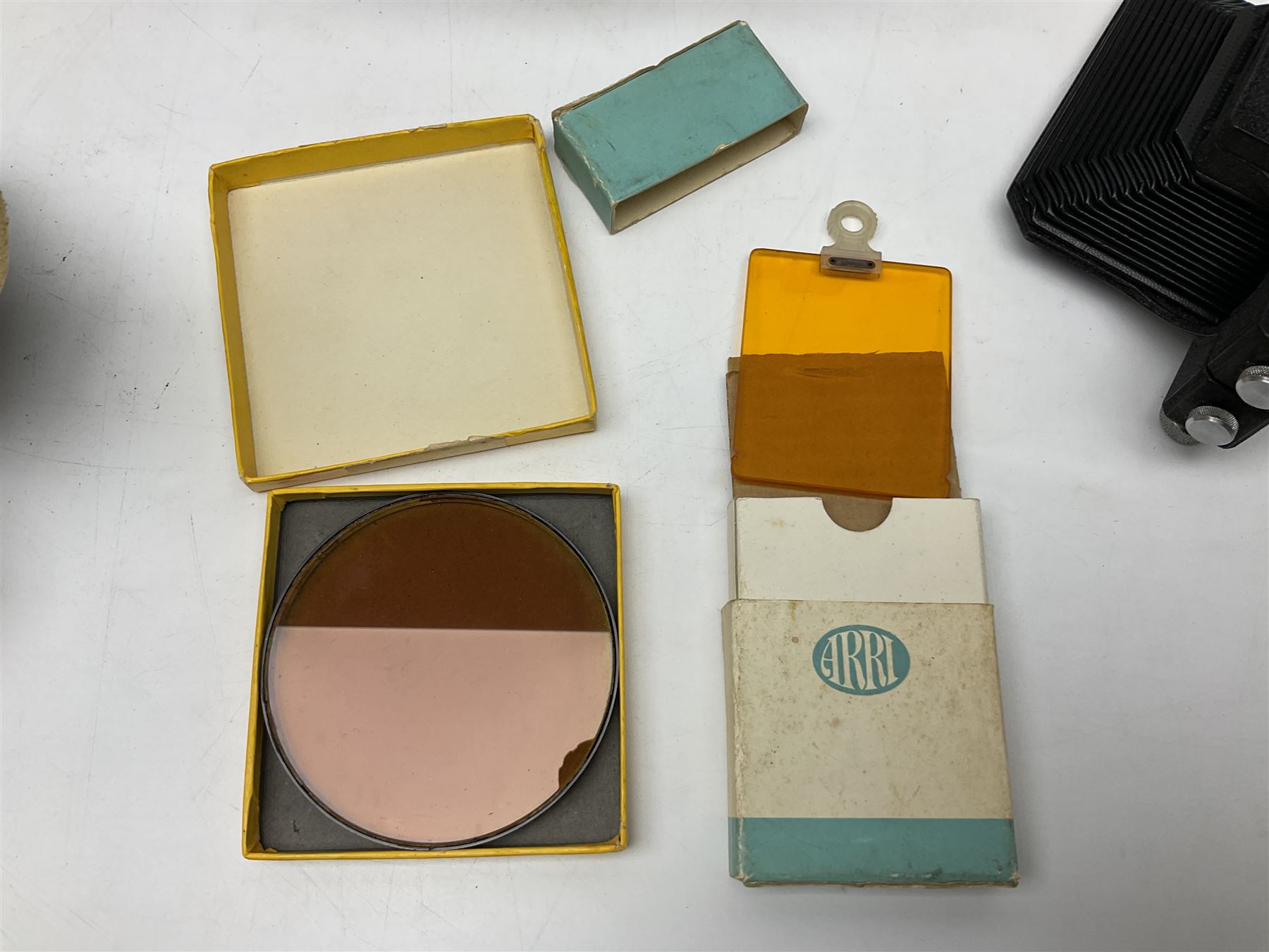 Arriflex 16SB camera body, serial no. 1784, with ' Carl Zeiss Distagon 1:2 f=8mm' lens, serial number 3860224, 'Carl Zeiss Jean Tessar 2/16' lens, serial no 3624355, camera pistol grip and other accessories, in fitted hard case