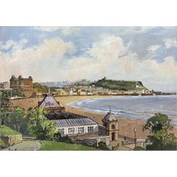 Don Micklethwaite (British 1936-): The Spa and South Bay Scarborough, oil on board signed 24cm x 34cm