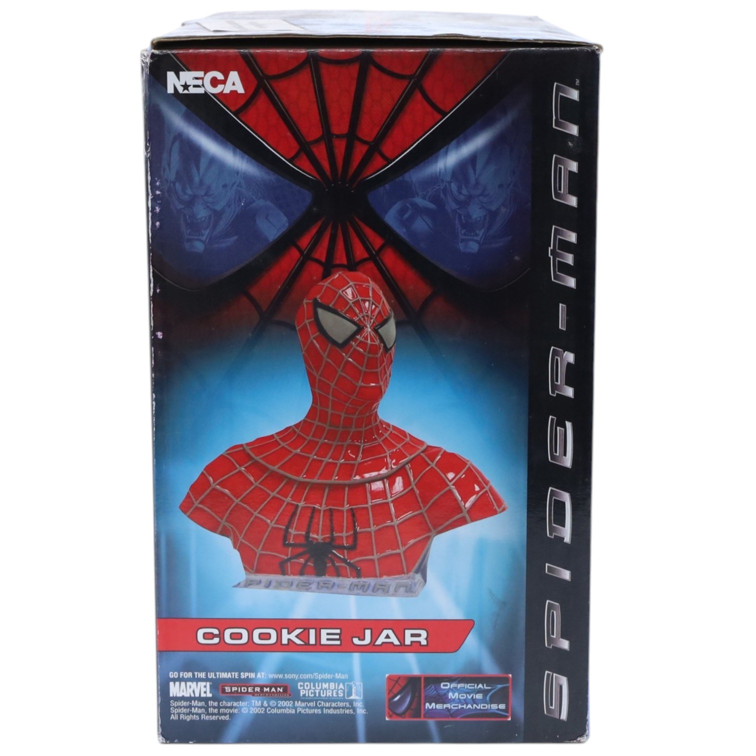 Two Neca cookie jars, Spider-Man and The Hulk, both boxed