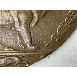 WWI bronze death plaque - John Stuart Phelps