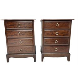 Stag Minstrel - pair of mahogany four drawer pedestal chests