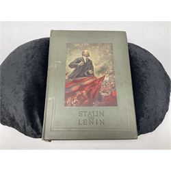 Three USSR books comprising The History of the Civil War in the USSR, Stalin on Lenin and Moscow