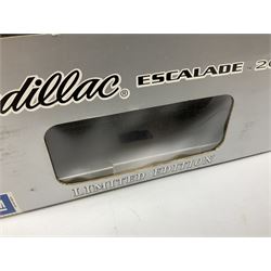 Five Anson 1:18 scale models - limited edition Cadillac Escalade 2002; Dodge Ram 3500; 1963 Ford Thunderbird; Saab 900 Turbo Cabriolet; and Ferrari Dino 246GT; all boxed (5)