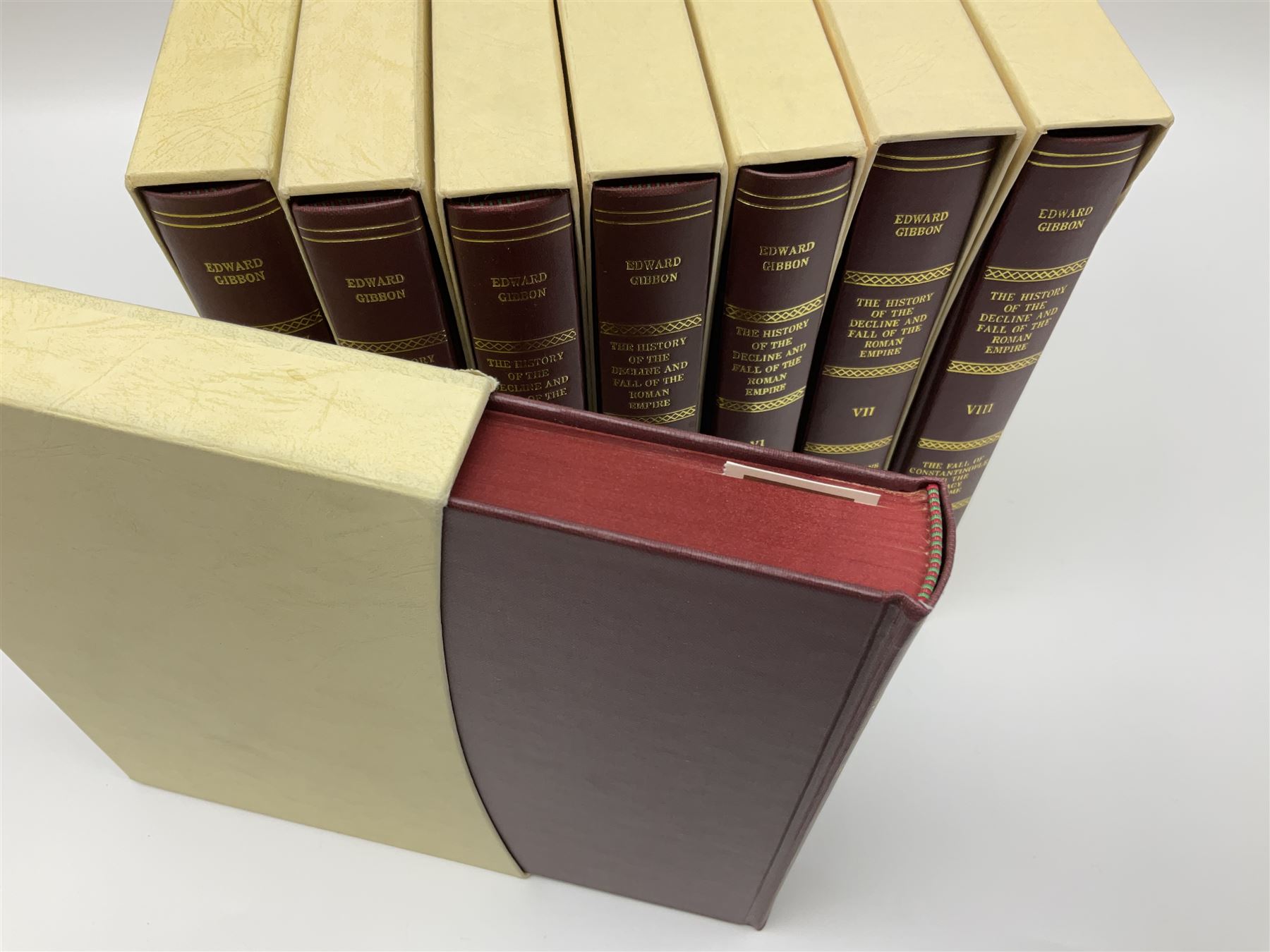 Folio Society - eighteen volumes including The History of the Decline and Fall of the Roman Empire, eight volumes, The History of England, five volumes etc, all with slip covers 