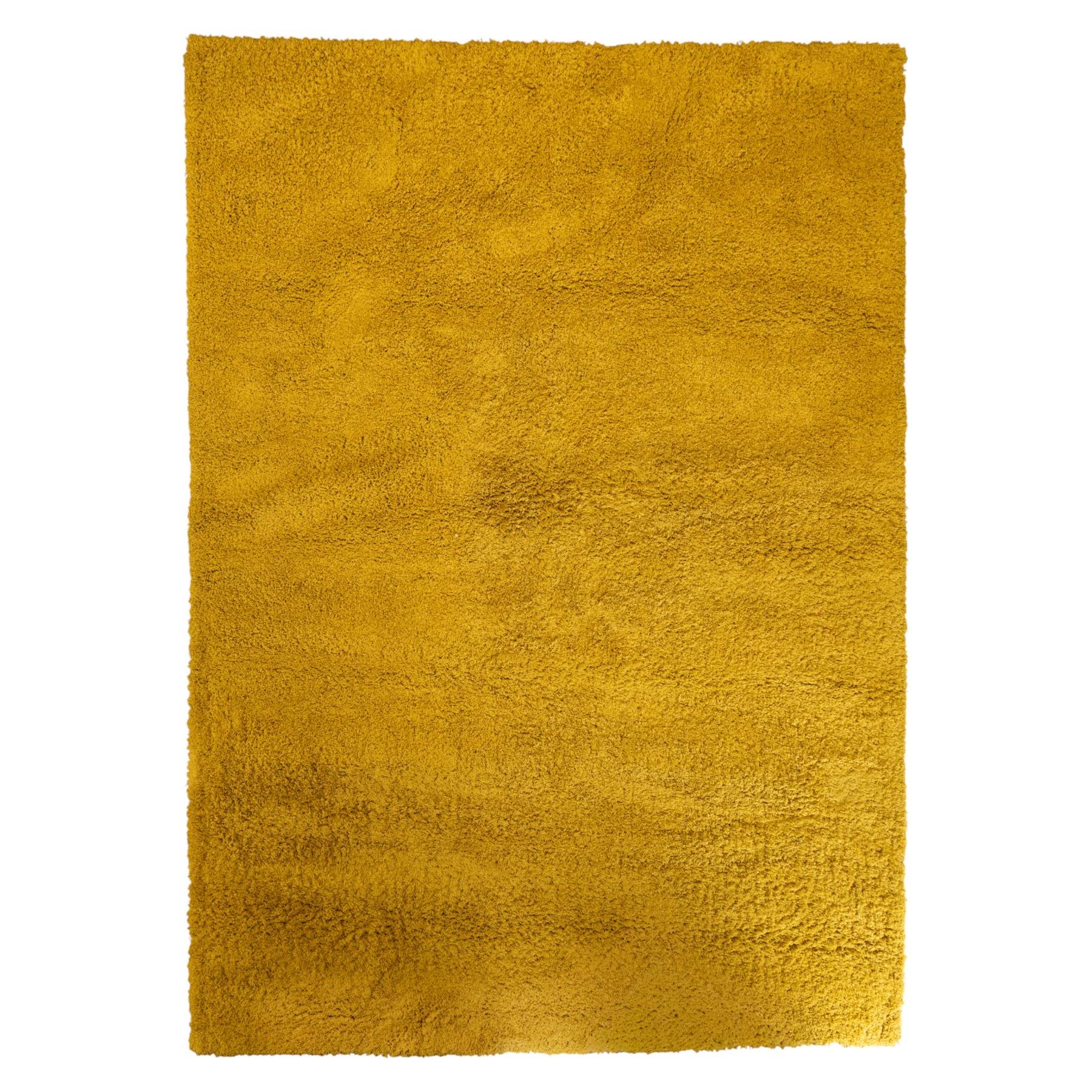Next Home - large gold coloured cosy twist rug, polyester main with a cotton backing