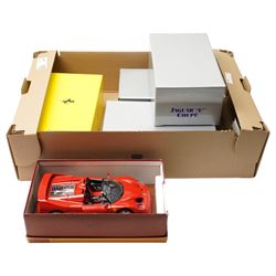 Collection of Burago cars including Ferrari 360 Modena, two Jaguar E Coupes, Ferrari 500 M...