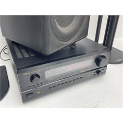 Stereo System - Denon AVR-3802 amplifier, Ral Q201E subwoofer, pair AE AEGISEVO THREE speakers, pair AE AEGISEVO ONE speakers on stands and AE AEGISEVO centre