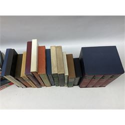 Folio Society books to include, Notable Historical Trials; four book box set, The Seven Years Wars, Bonhoeffer, letters and papers from prison, Columbus on himself etc, in two boxes    