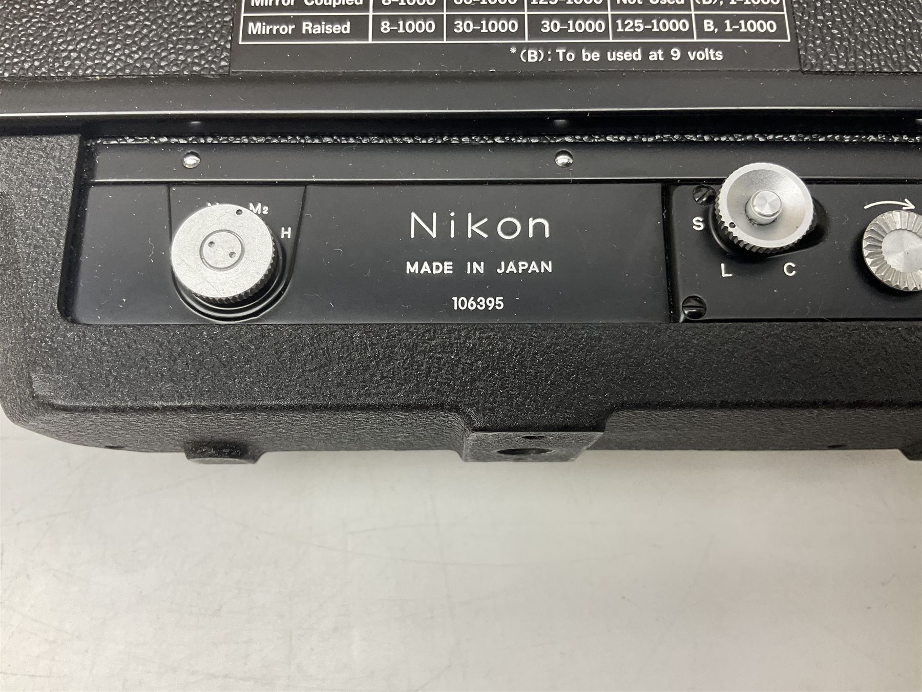 Nikon F-401 camera body, serial no. 2064766, together with Nikon Shutter Speed range, serial no.106395, and other Nikon equipment and camera bodies 