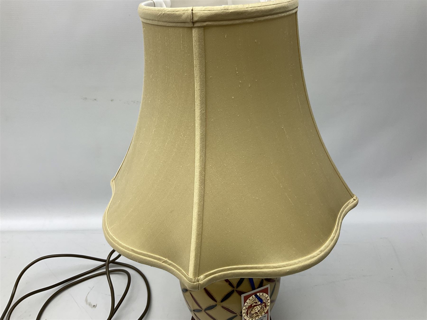 Rochamp Red Cross Stitch table lamp, with cream shade, excluding shade H32cm 
