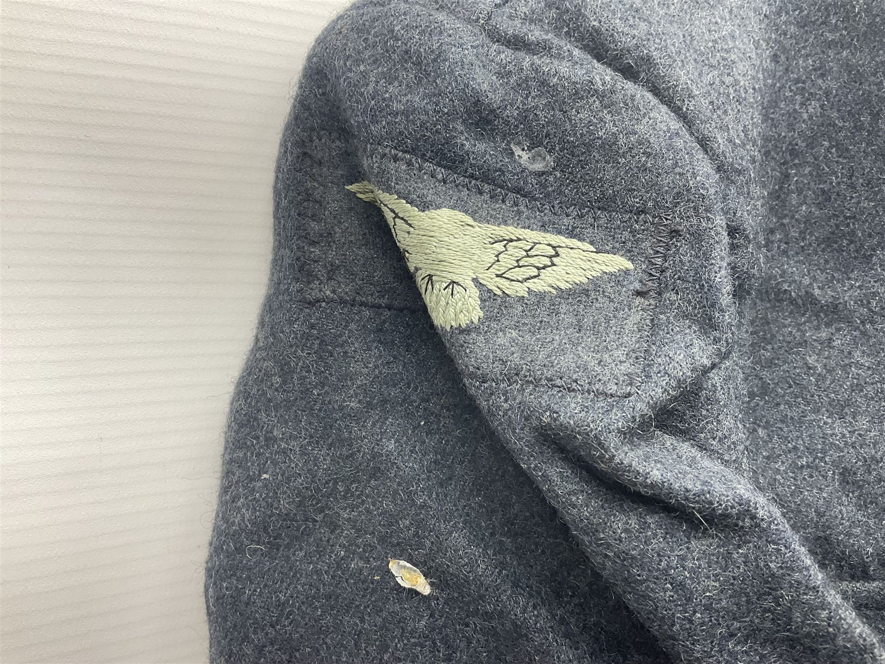 British RAF uniform, including jacket and trousers, modern RAF uniform buttons and a collection of reproduction wartime newspapers