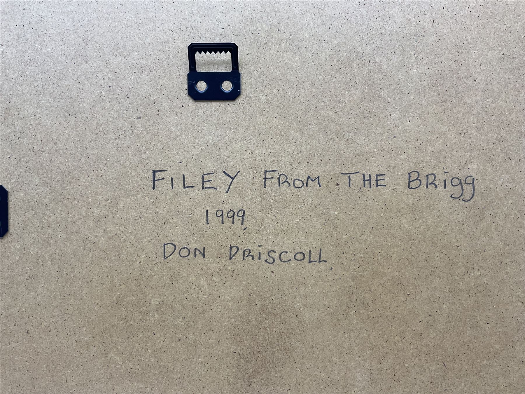 Donald Driscoll (20th century): 'Filey from the Brigg', oil on canvas board, signed titled and dated 1999 verso 29cm x 39cm